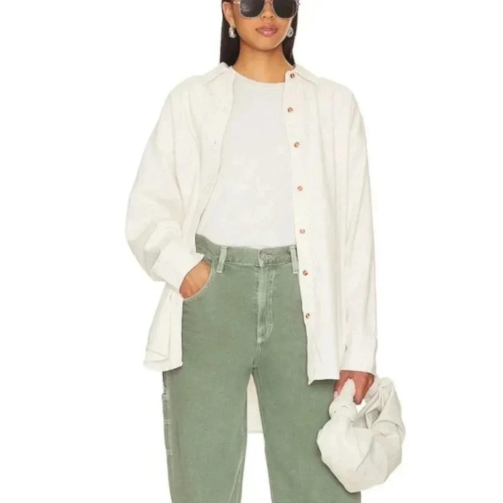 Favorite Daughter The Ex Boyfriend Shirt in Gardenia - size XS